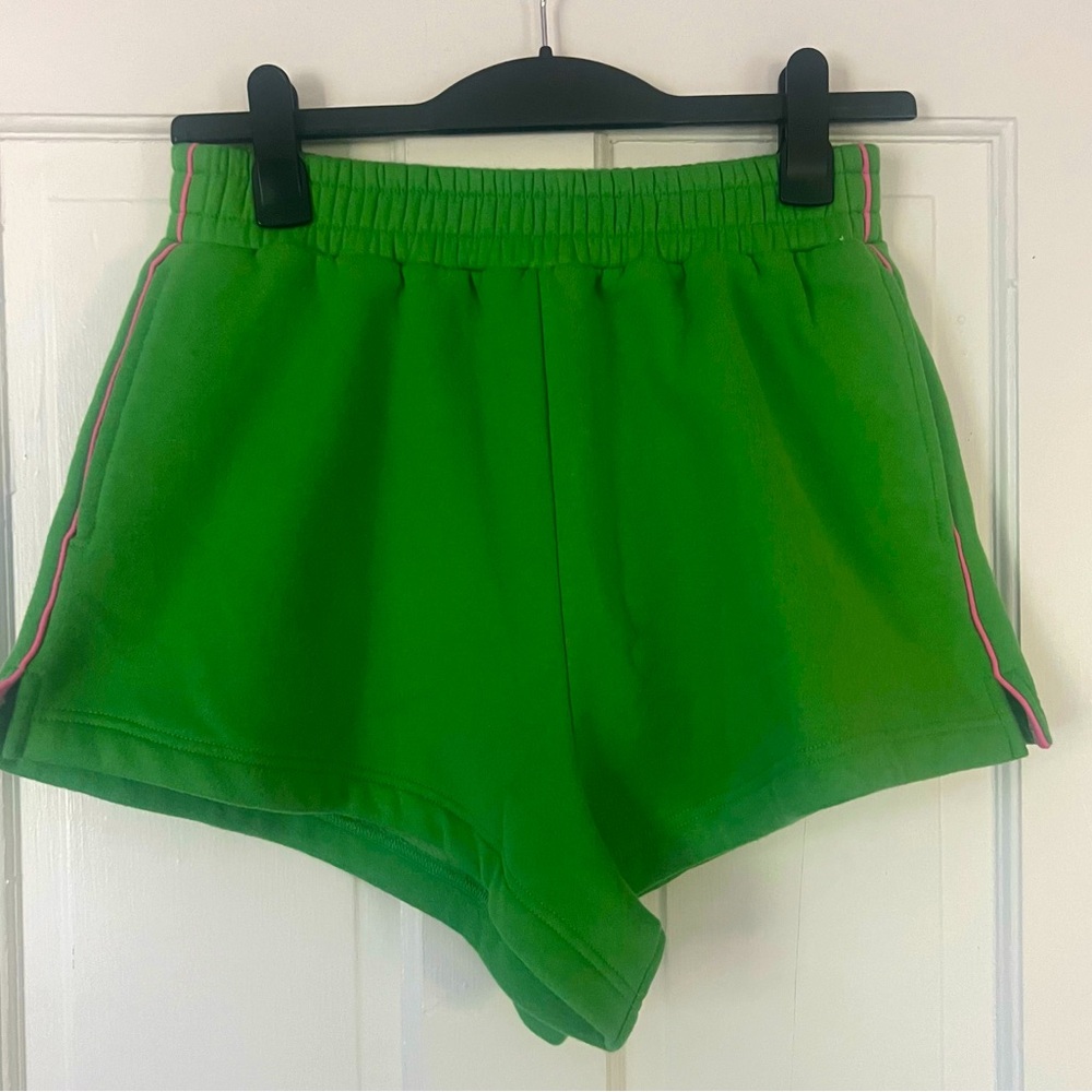NWT CHARLIE HOLIDAY Be Good Do Good Green Pink Shorts with Pockets